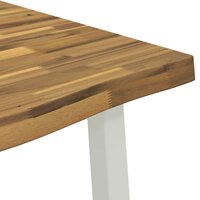 Live Edge Eettafel 90 x 55 x 75 cm Massief Acaciahout Wit 7