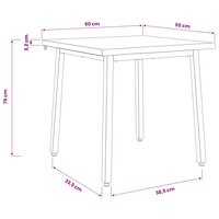 Vierkante Eettafel 60 x 55 x 75 cm Massief Acaciahout 8