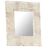 Spiegel 50x50 cm massief mangohout wit 2