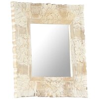 Spiegel 50x50 cm massief mangohout wit 3