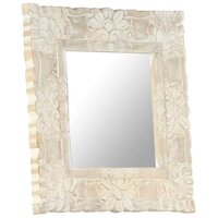 Spiegel 50x50 cm massief mangohout wit 6