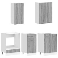 Keukenblok LYON 5 st Grijs Sonoma Bewerkt hout 3