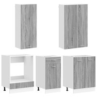 Keukenblok LYON 5 st Grijs Sonoma Bewerkt hout 3