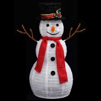 Decoratieve sneeuwpop LED 60 cm luxe stof 4