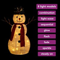 Decoratieve sneeuwpop LED 60 cm luxe stof 7