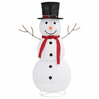 Decoratieve sneeuwpop LED 120 cm luxe stof 3