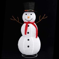 Decoratieve sneeuwpop LED 120 cm luxe stof 4