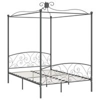 Hemelbedframe metaal grijs 120x200 cm 2