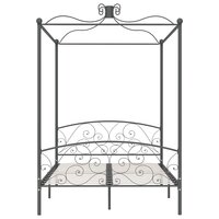 Hemelbedframe metaal grijs 120x200 cm 3