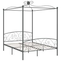 Hemelbedframe metaal grijs 160x200 cm 2
