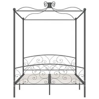 Hemelbedframe metaal grijs 160x200 cm 3
