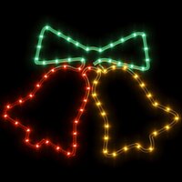 Kerstfiguren klokken met 72 LED&amp;apos;s 2 st 50x56 cm 3