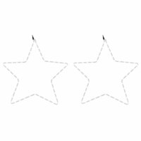 Kerstfiguren sterren met 48 LED&amp;apos;s 2 st 56 cm warmwit 5