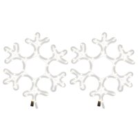 Kerstfiguur sneeuwvlok met LED&amp;apos;s 2 st 27x27 cm warmwit 5