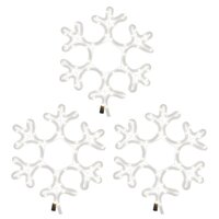 Kerstfiguur sneeuwvlok met LED&amp;apos;s 3 st 27x27 cm warmwit 5