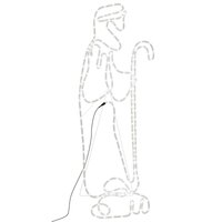 Kerstfiguren herder en lam met 168 LED&amp;apos;s 102,5x35 cm 5