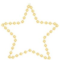 Kerstfiguur ster met 48 warmwitte LED&amp;apos;s 56 cm 2