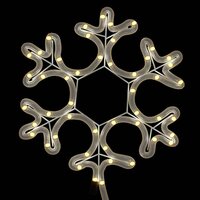 Kerstfiguur sneeuwvlok met 48 warmwitte LED&amp;apos;s 27x27 cm 4