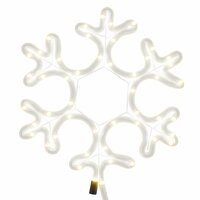 Kerstfiguur sneeuwvlok met 48 warmwitte LED&amp;apos;s 27x27 cm 5