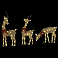Kerstdecoratie rendier 3 st 90 LED&amp;apos;s warmwit 8