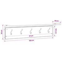 Kapstok Wandgemonteerd Oud hout 100 x 30 x 25 cm Bewerkt hout 6