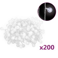 Lichtsnoer met 200 LED&amp;apos;s 8 functies koudwit 20 m 2