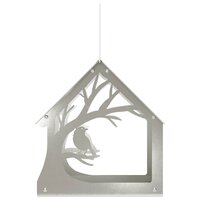 Hangend vogelvoederhuisje Roestvrij staal zilver 3