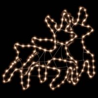 Kerstfiguur rendier met LED&amp;apos;s 2 st 57x55x4,5 cm warmwit 2