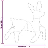 Kerstfiguur rendier met LED&amp;apos;s 2 st 57x55x4,5 cm warmwit 6