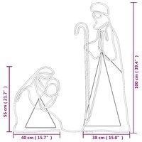 Kerstfiguren Jozef en Maria met 264 LED&amp;apos;s 40x55 en 38x100 cm 6