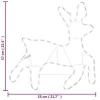 Kerstfiguur rendier met 72 warmwitte LED&amp;apos;s 57x55x4,5 cm 6
