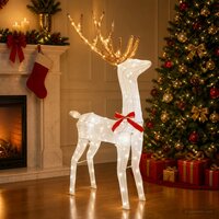 3D Kerst Rendier LOVIISA 140 LED&amp;apos;s Koel wit 70 x 26 x 128 cm 3
