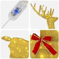 3D Kerst Rendier LOVIISA 140 LED&amp;apos;s Warmwit 70 x 26 x 128 cm 5