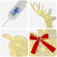 3D Kerst Rendier LOVIISA 140 LED&amp;apos;s Warmwit 70 x 26 x 128 cm 5