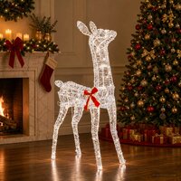 3D Kerst Rendier LOVIISA 110 LED&amp;apos;s Koel wit 70 x 26 x 100 cm 3