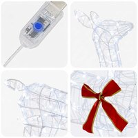 3D Kerst Rendier LOVIISA 110 LED&amp;apos;s Koel wit 70 x 26 x 100 cm 5
