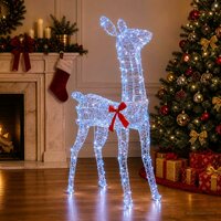 3D Kerst Rendier LOVIISA 110 LED&amp;apos;s Blauw 70 x 26 x 100 cm 3