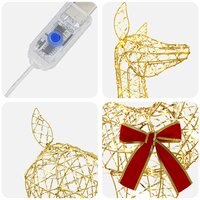 3D Kerst Rendier LOVIISA 110 LED&amp;apos;s Warmwit 70 x 26 x 100 cm 5