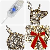 3D Kerst Rendier LOVIISA 110 LED&amp;apos;s Warmwit 70 x 26 x 100 cm 5
