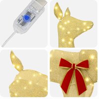 3D Kerst Rendier LOVIISA 110 LED&amp;apos;s Warmwit 70 x 26 x 100 cm 5