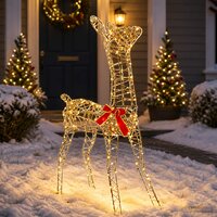 3D Kerst Rendier LOVIISA 285 LED&amp;apos;s Warmwit 70 x 26 x 100 cm 3