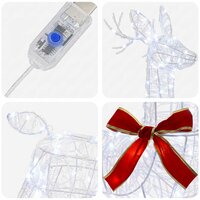 3D Kerst Rendier LOVIISA 140 LED&amp;apos;s Koel wit 55 x 22 x 63 cm 5
