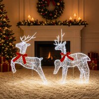 Kerst Rendier 2 st 40 LED&amp;apos;s Koel wit 43 x 19 x 65 cm 3
