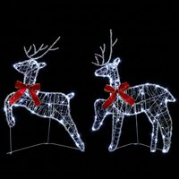 Kerst Rendier 2 st 40 LED&amp;apos;s Koel wit 43 x 19 x 65 cm 4