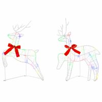 Kerst Rendier 2 st 40 LED&amp;apos;s Meerkleurig 43 x 19 x 65 cm 2