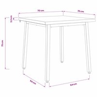 Live Edge Eettafel 70 x 70 x 75 cm Massief Acaciahout 9