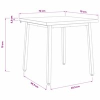 Vierkante Eettafel 70 x 70 x 75 cm Massief Acaciahout 8