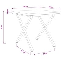 Live Edge Eettafel 60 x 55 x 75 cm Massief Acaciahout 9