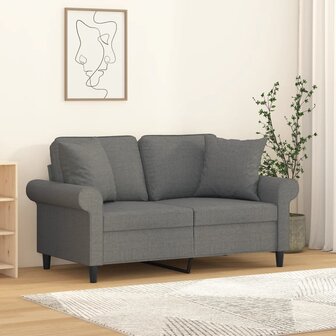 Sierkussens 2 st 40x40 cm stof donkergrijs 1