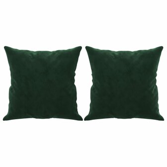 Sierkussens 2 st 40x40 cm fluweel donkergroen 2